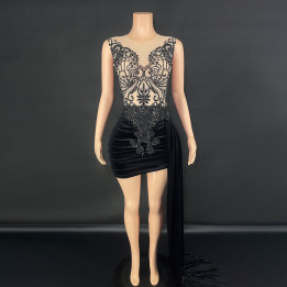 Summer Luxury Evening Dress Female Singer Stage Costume Senior Dress Side Trailing Skirt | Anvare