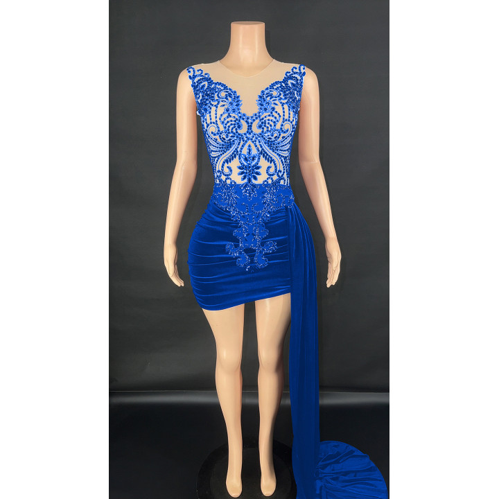 Summer Luxury Evening Dress Female Singer Stage Costume Senior Dress Side Trailing Skirt | Anvare