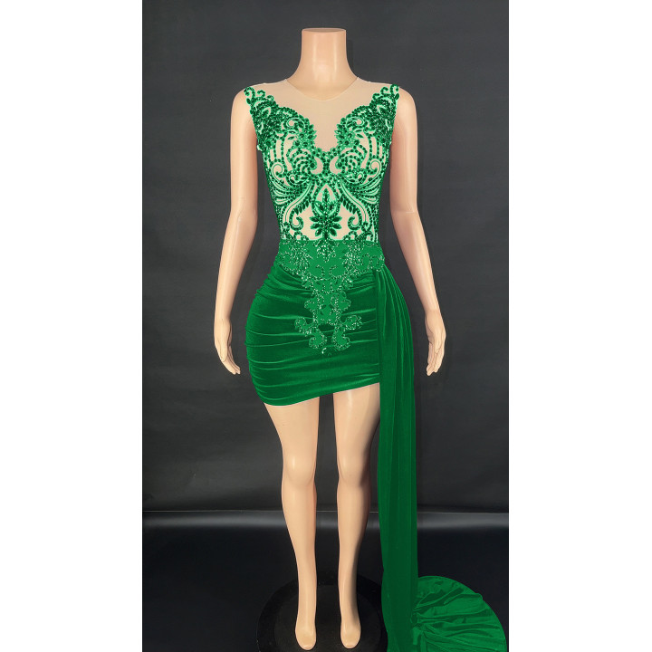 Summer Luxury Evening Dress Female Singer Stage Costume Senior Dress Side Trailing Skirt | Anvare