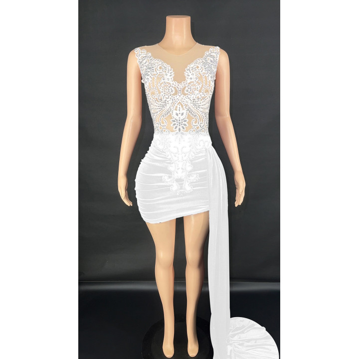 Summer Luxury Evening Dress Female Singer Stage Costume Senior Dress Side Trailing Skirt | Anvare