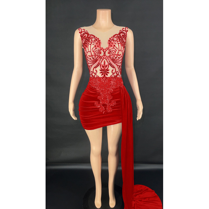 Summer Luxury Evening Dress Female Singer Stage Costume Senior Dress Side Trailing Skirt | Anvare