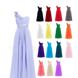 Women's Multi Colored Slanted Neck Sleeveless Strapless Long Dress | Anvare