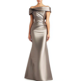 Evening Formal Dress Pleated Off-shoulder Elegant Maxi Dress Mother Of The Bride Dress | Anvare