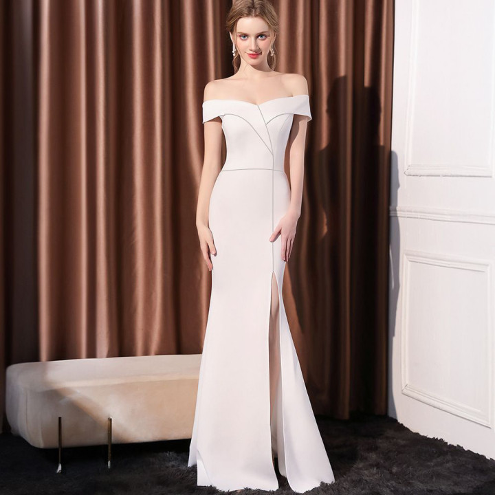 Women's Off-shoulder Slim-fit Elegant Ladies Banquet Dinner Long Fish Tail Skirt | Anvare