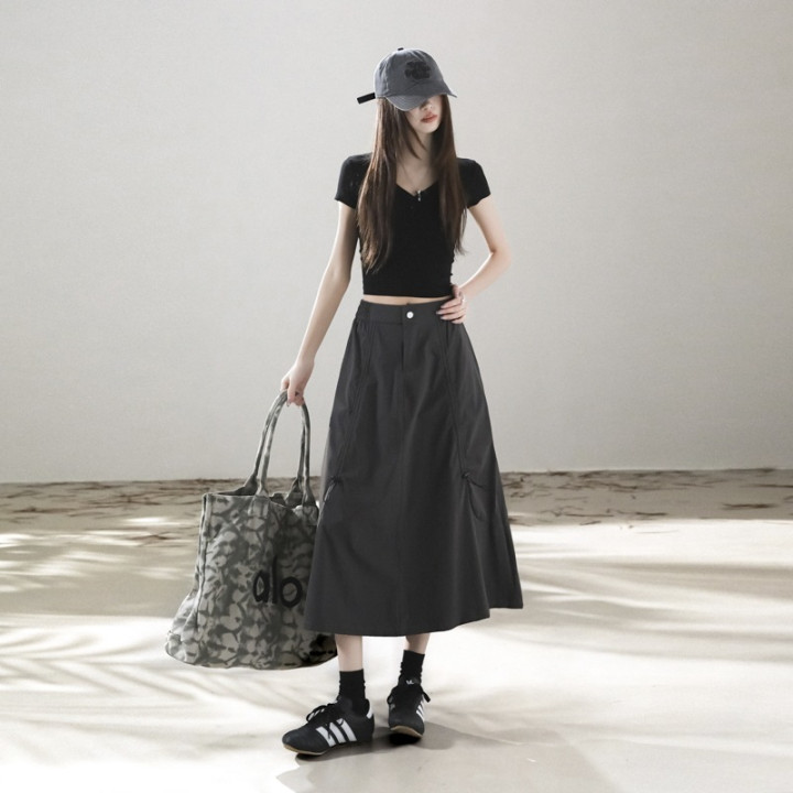 American-style Workwear Chic Drawstring Skirt For Women | Anvare