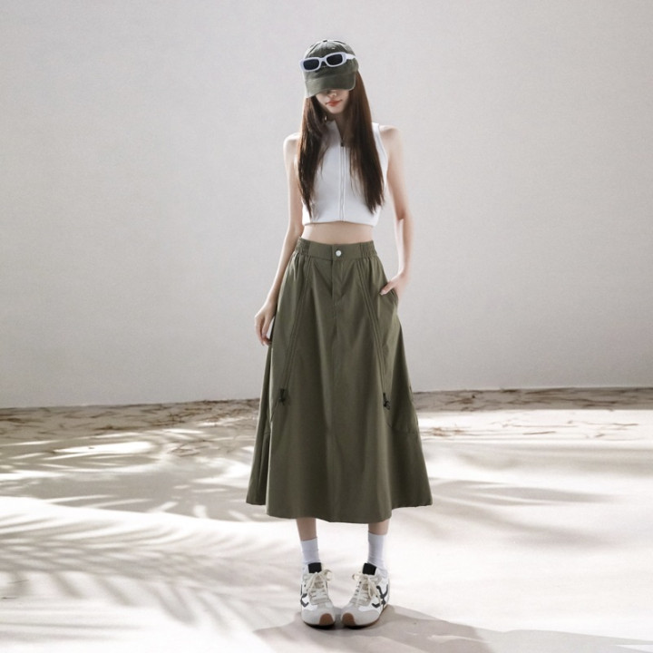 American-style Workwear Chic Drawstring Skirt For Women | Anvare