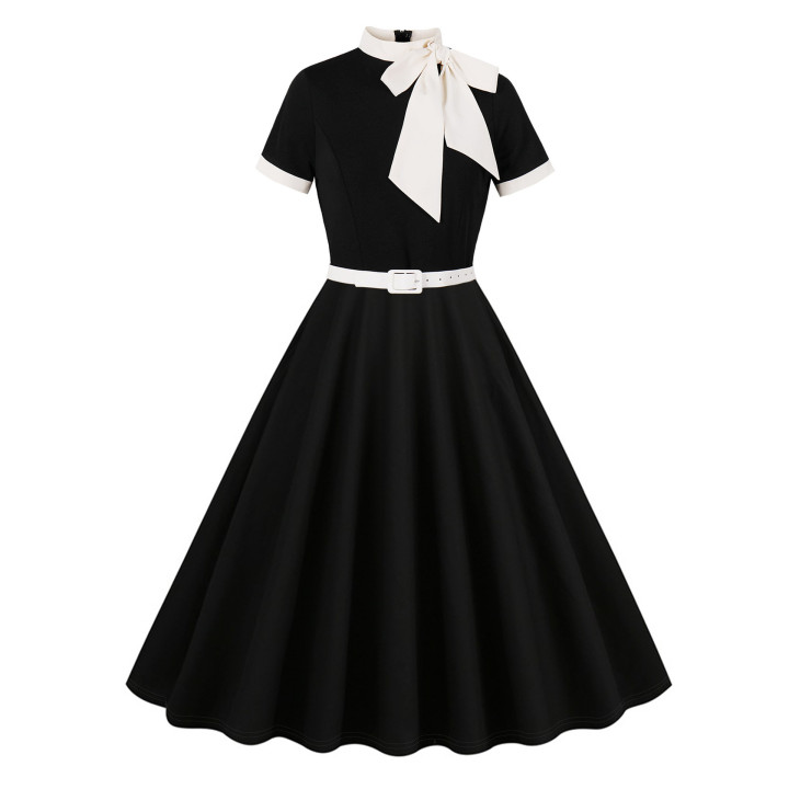 Ladies' Bow-Knot Slim-Fit Patchwork Elegant Skirt | Anvare