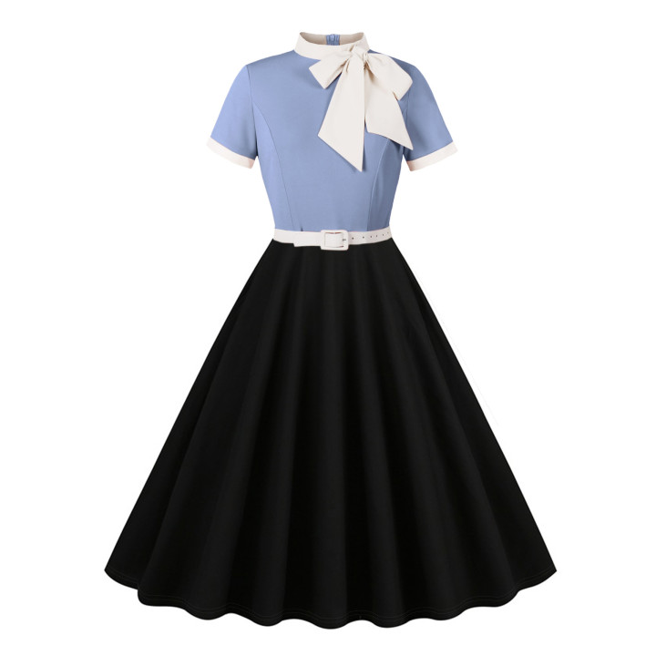 Ladies' Bow-Knot Slim-Fit Patchwork Elegant Skirt | Anvare