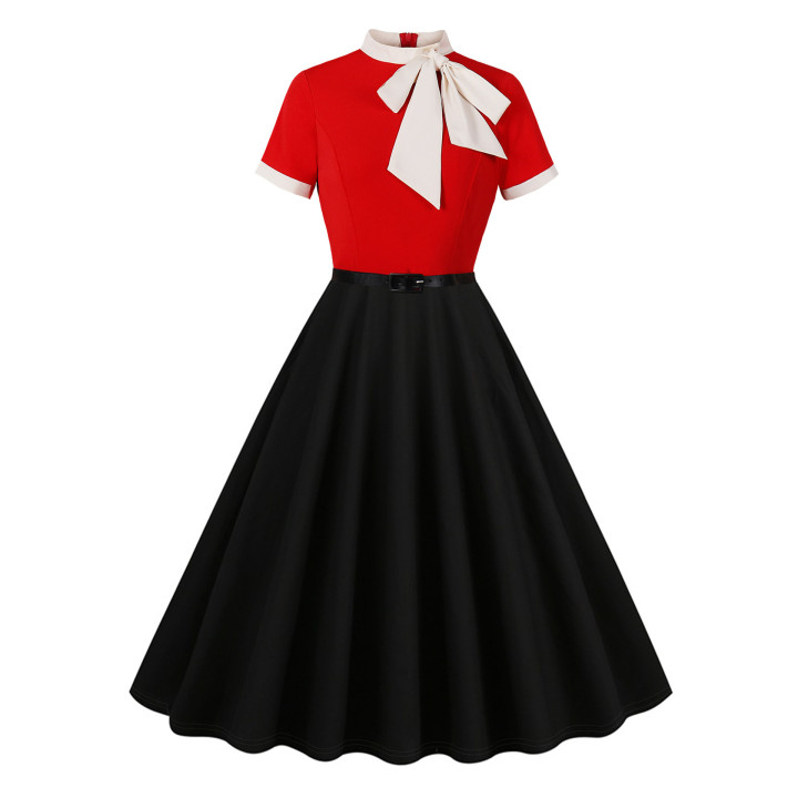 Ladies' Bow-Knot Slim-Fit Patchwork Elegant Skirt | Anvare