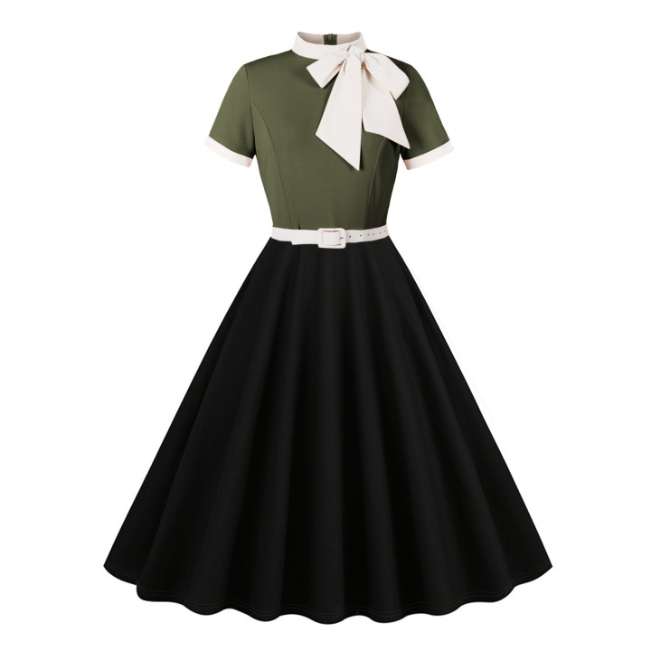 Ladies' Bow-Knot Slim-Fit Patchwork Elegant Skirt | Anvare