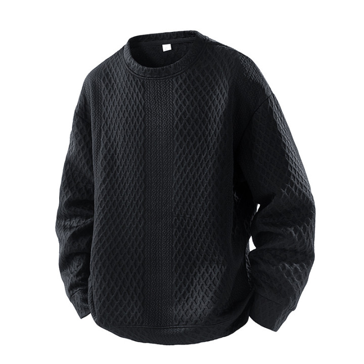 Mens Loose-Fit Casual Crew-Neck Pullover Bottoming Shirt | Anvare