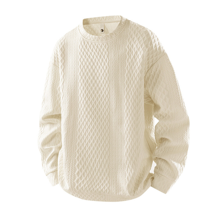 Mens Loose-Fit Casual Crew-Neck Pullover Bottoming Shirt | Anvare