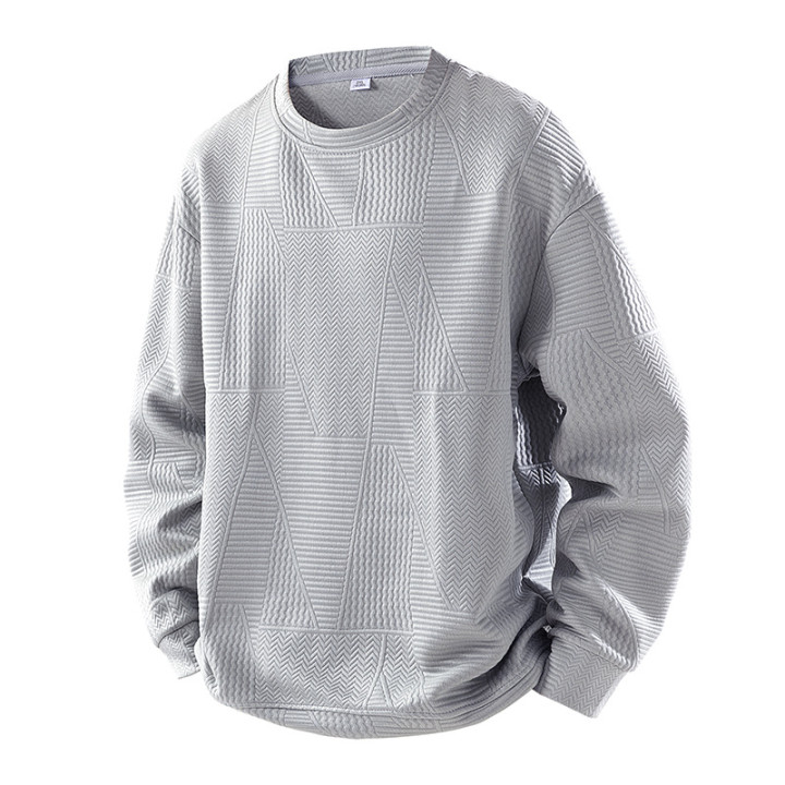 Mens Loose-Fit Casual Crew-Neck Pullover Bottoming Shirt | Anvare