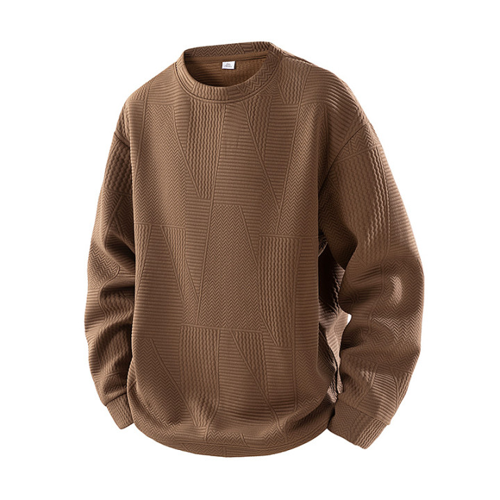 Mens Loose-Fit Casual Crew-Neck Pullover Bottoming Shirt | Anvare