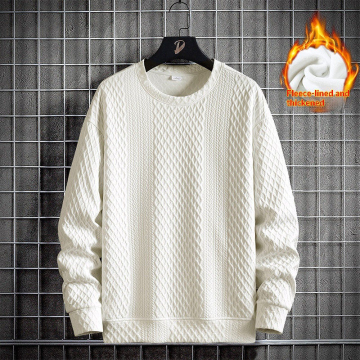 Mens Loose-Fit Casual Crew-Neck Pullover Bottoming Shirt | Anvare