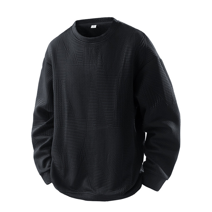 Mens Loose-Fit Casual Crew-Neck Pullover Bottoming Shirt | Anvare