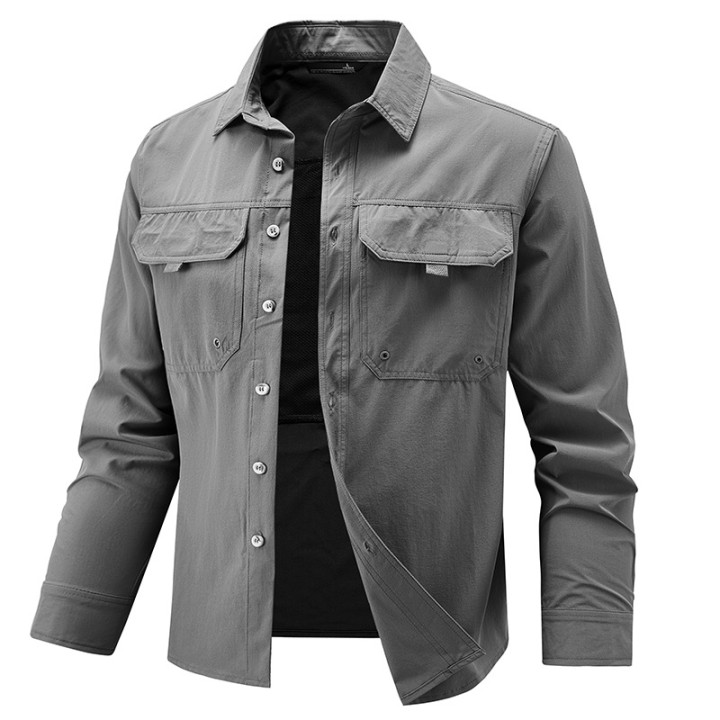 Mens Stretch Quick-Drying Long-Sleeve Shirt | Anvare