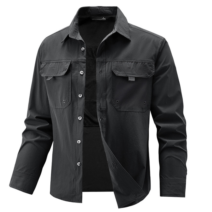 Mens Stretch Quick-Drying Long-Sleeve Shirt | Anvare