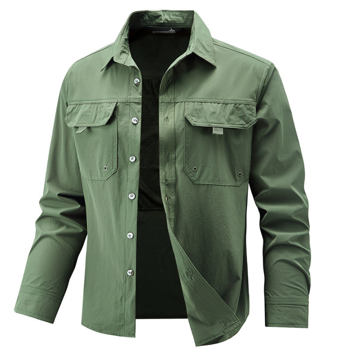 Mens Stretch Quick-Drying Long-Sleeve Shirt | Anvare