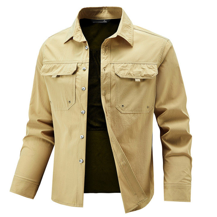 Mens Stretch Quick-Drying Long-Sleeve Shirt | Anvare