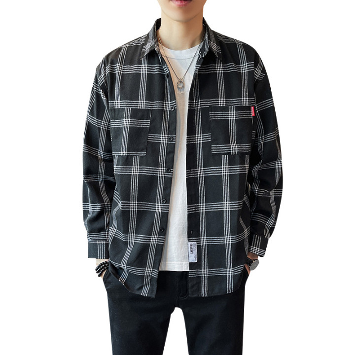Men's Plaid Long-sleeved Shirt | Anvare