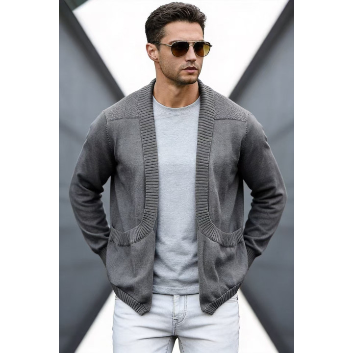 Mens Cardigan Sweater Shawl-Neck Knitted Coat | Anvare
