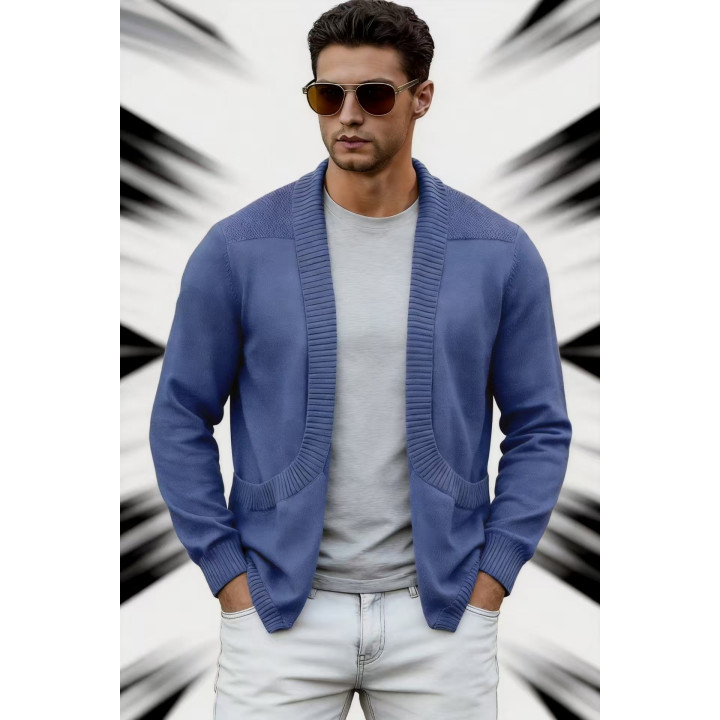 Mens Cardigan Sweater Shawl-Neck Knitted Coat | Anvare
