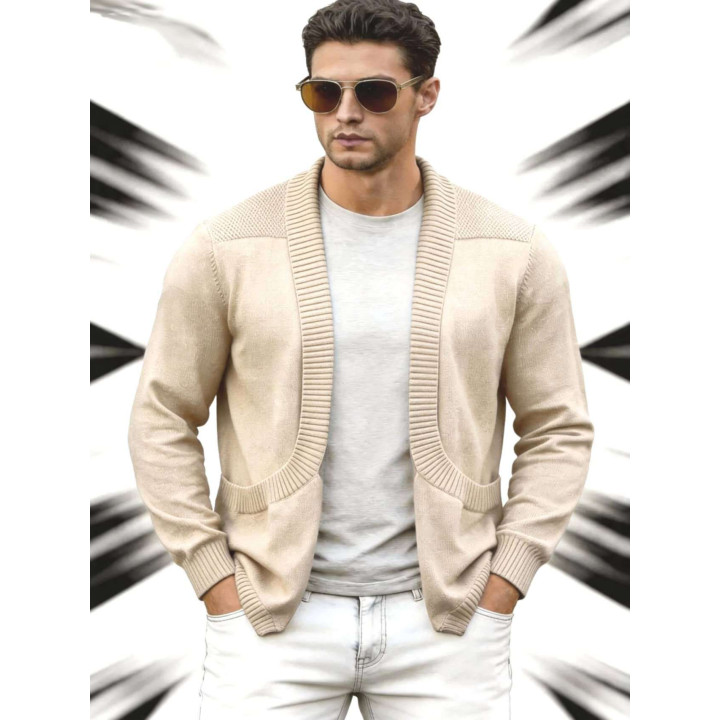 Mens Cardigan Sweater Shawl-Neck Knitted Coat | Anvare