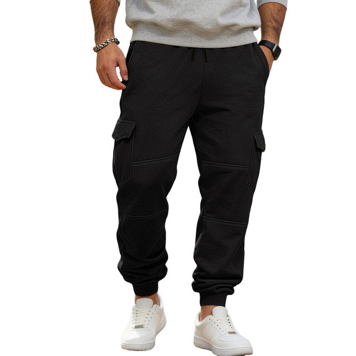 Mens Patchwork Multi-Pocket Drawstring Workwear Casual Pants | Anvare