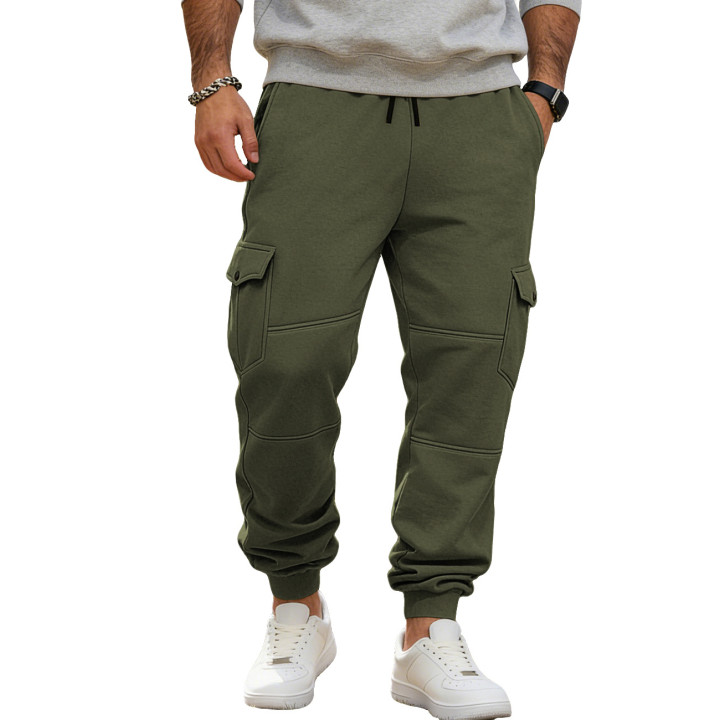 Mens Patchwork Multi-Pocket Drawstring Workwear Casual Pants | Anvare