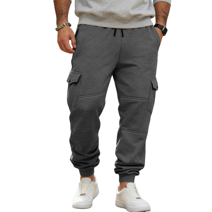 Mens Patchwork Multi-Pocket Drawstring Workwear Casual Pants | Anvare