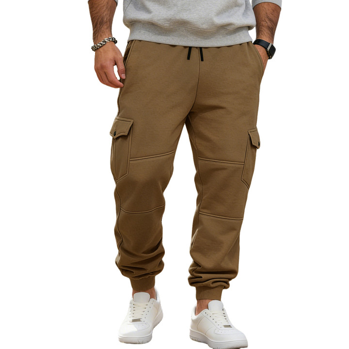 Mens Patchwork Multi-Pocket Drawstring Workwear Casual Pants | Anvare