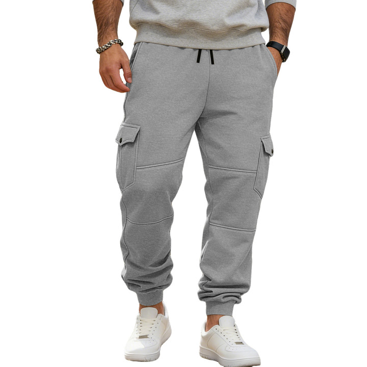 Mens Patchwork Multi-Pocket Drawstring Workwear Casual Pants | Anvare