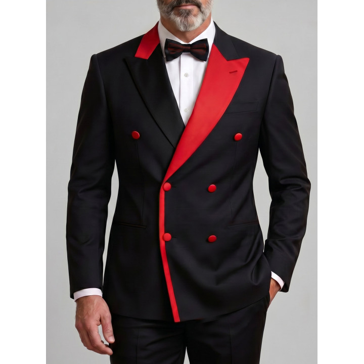 Men's Color-Block Double-Breasted Light Business Suit | Anvare