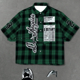 Mens Casual Stylish And Comfortable Short-sleeve Plaid-print Shirt | Anvare