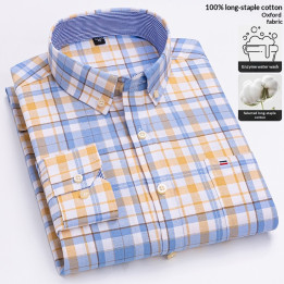 Mens Long-sleeve Oxford-cotton Shirt For Young And Middle-aged Men | Anvare
