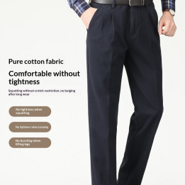 Mens Cotton Casual Pants Winter Fleece-lined | Anvare