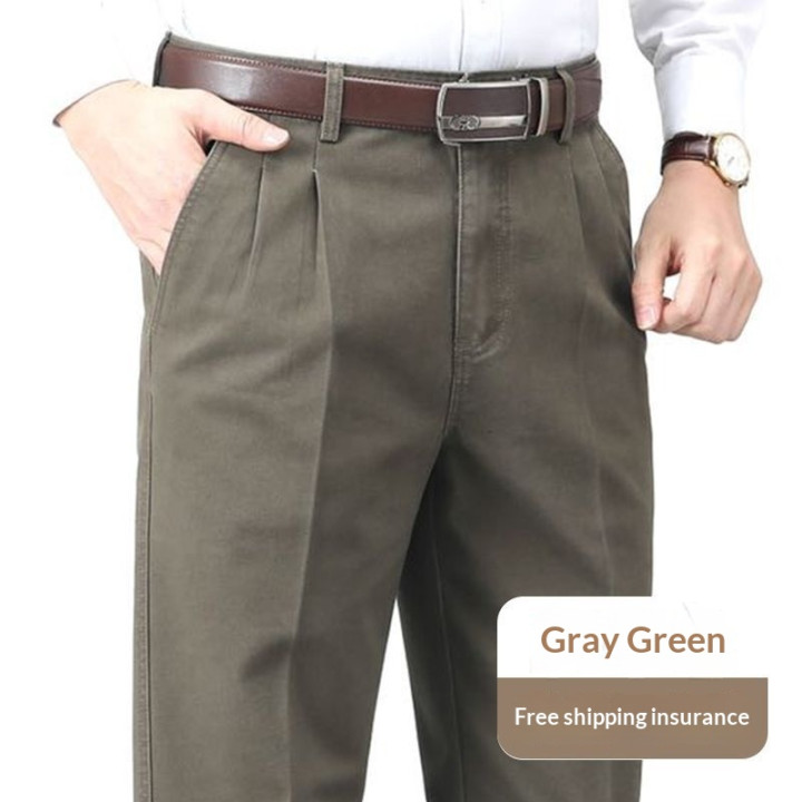 Mens Cotton Casual Pants Winter Fleece-lined | Anvare
