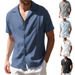 Ebay Men's Loose Casual Shirt Cuban Gaya Bella Short-Sleeved Beach Shirt For Men | Anvare