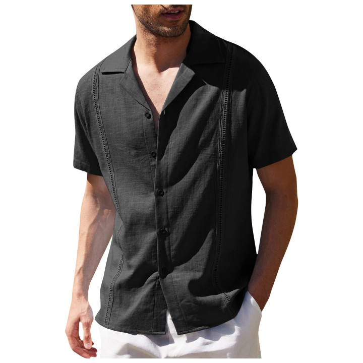 Ebay Men's Loose Casual Shirt Cuban Gaya Bella Short-Sleeved Beach Shirt For Men | Anvare