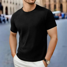 Men's Casual Short Sleeve T-shirt 2025 New Bone Flower Solid | Anvare
