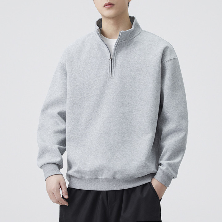 AutumnWinter Japanese-style Retro Mens Stand-collar Zip-up Long-sleeve Hoodie | Anvare