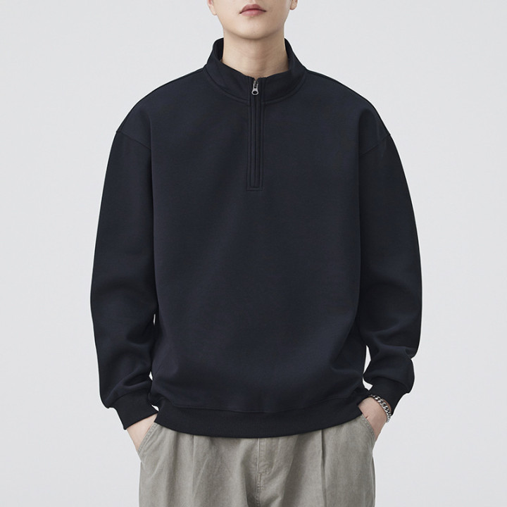 AutumnWinter Japanese-style Retro Mens Stand-collar Zip-up Long-sleeve Hoodie | Anvare