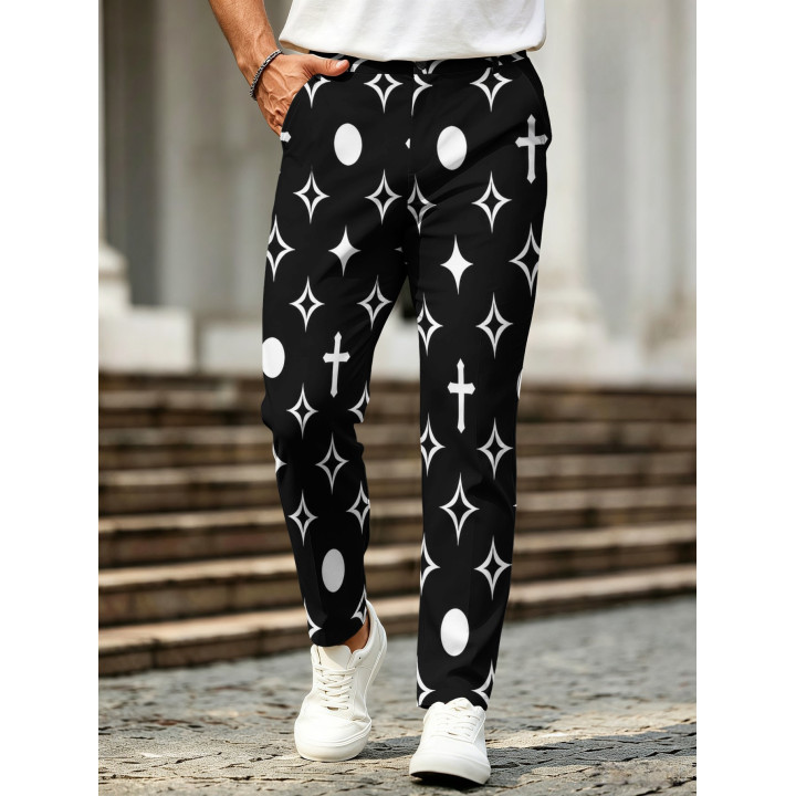 Retro Plaid-Print Casual Mens Trousers | Anvare