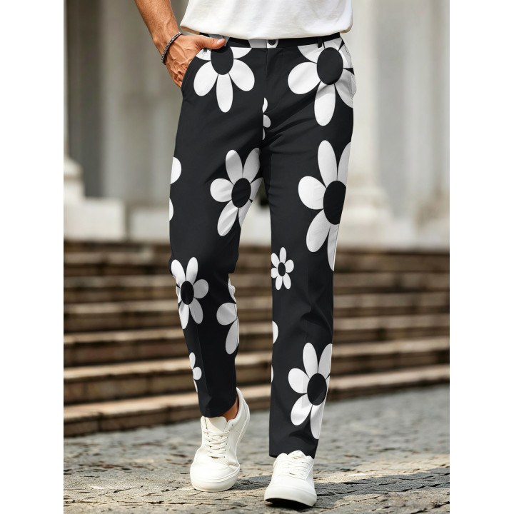 Retro Plaid-Print Casual Mens Trousers | Anvare