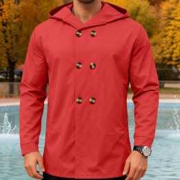 Mens Mid-Length Slim-Fit Hooded Trench Coat | Anvare