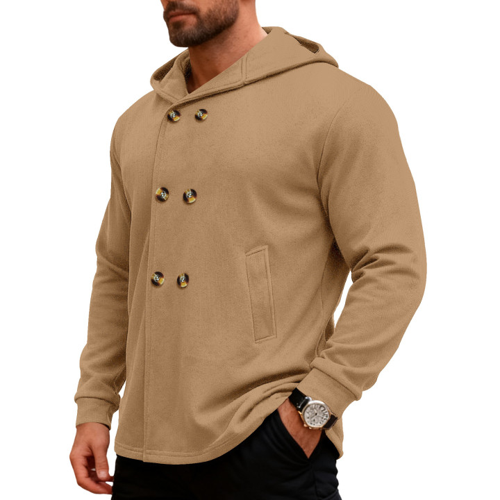 Mens Mid-Length Slim-Fit Hooded Trench Coat | Anvare