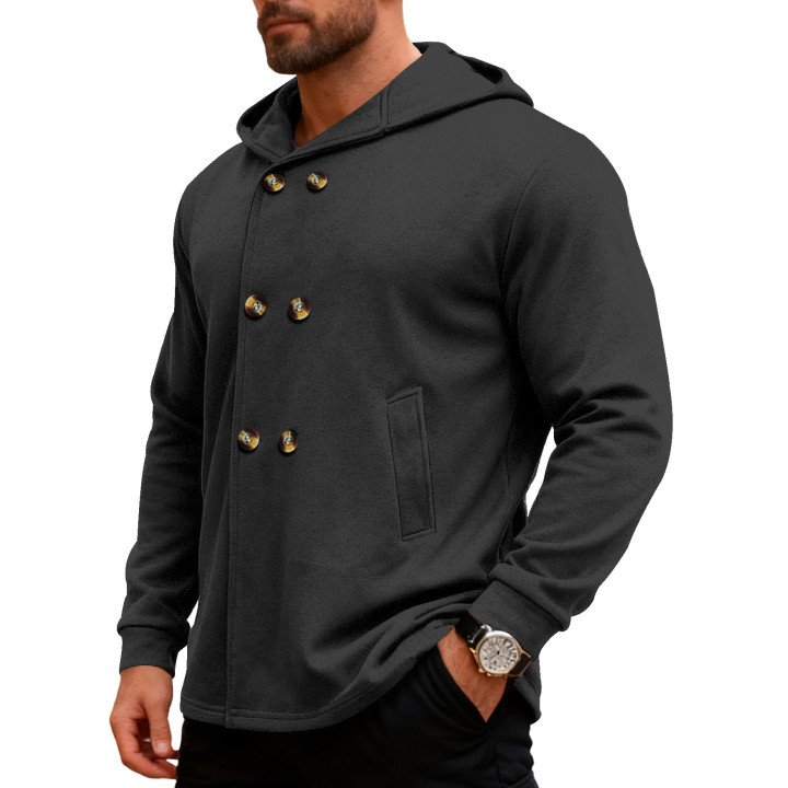 Mens Mid-Length Slim-Fit Hooded Trench Coat | Anvare