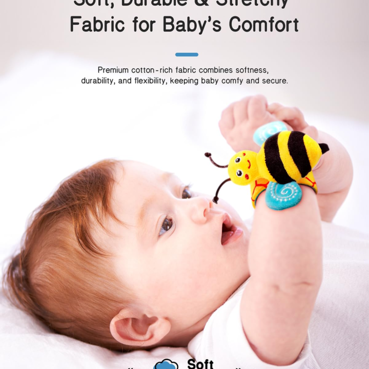 Baby Wrist Rattle Socks And Foot Finder Set Perfect Baby Toys For 0-12 Months Newborn Boys And Girls As Shower Gifts Garden B | 