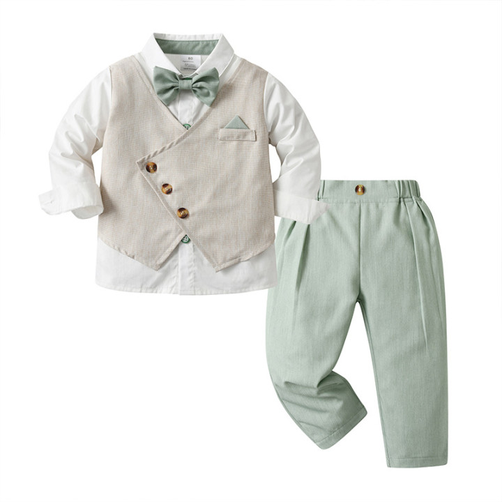 Baby Spring And Autumn Faux Vest Long-sleeve Boys Set | Anvare